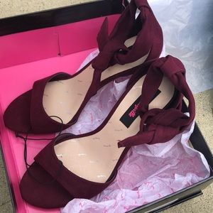 Burgundy wine heeled sandals
